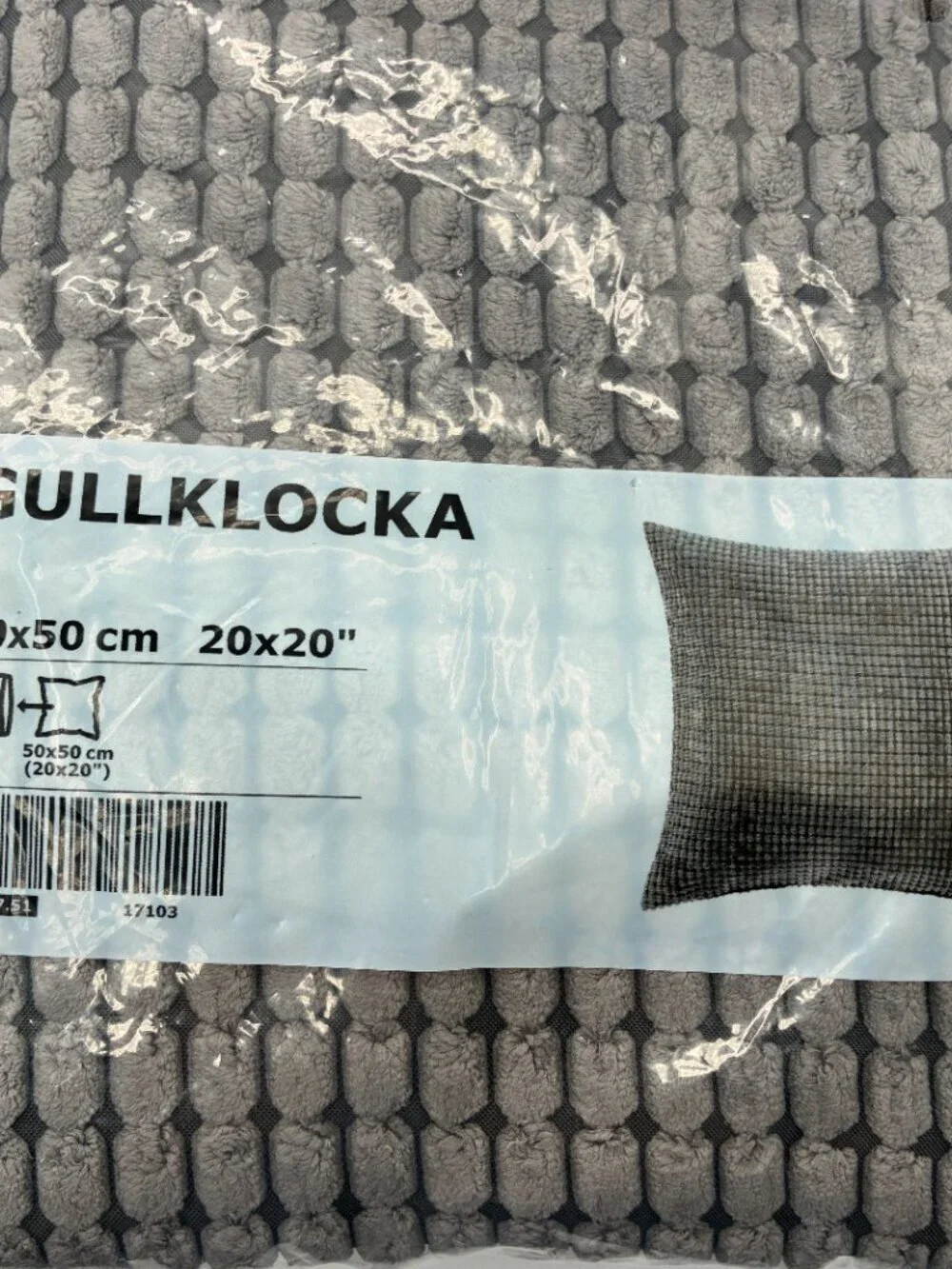NEW Ikea Gullklocka 20x20 Pillow Covers Lot of 2 Gray Chenille